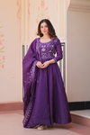 Ka 1230 Gold Crush With Beads Embroidery Work Gown With Dupatta Suppliers In India
